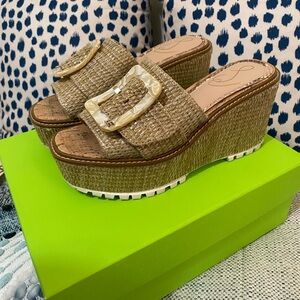 Sam Edelman, Livi, Natural Raffia Wedges, 7.5